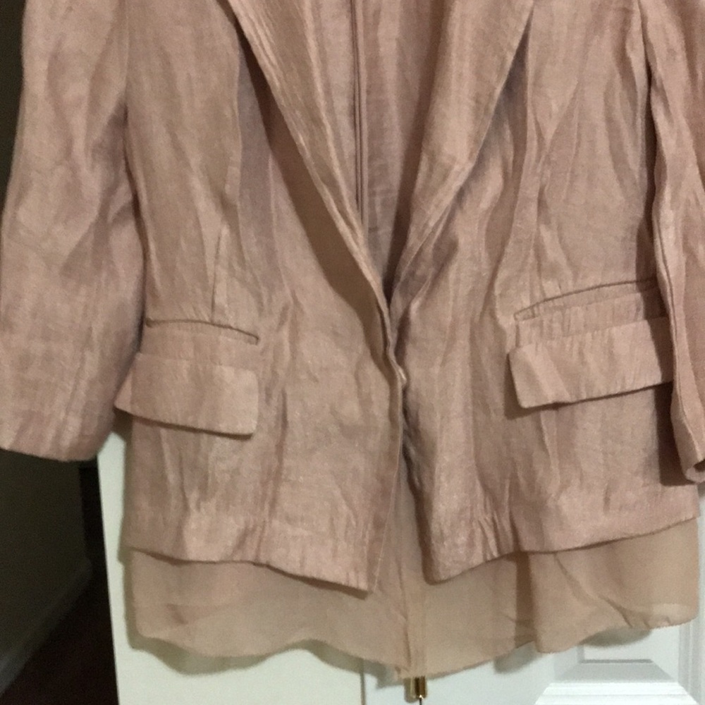 Lux Vintage Simply Vera Wang Classy Sparkling Salmon Beautiful Blazer - Picture 4 of 6